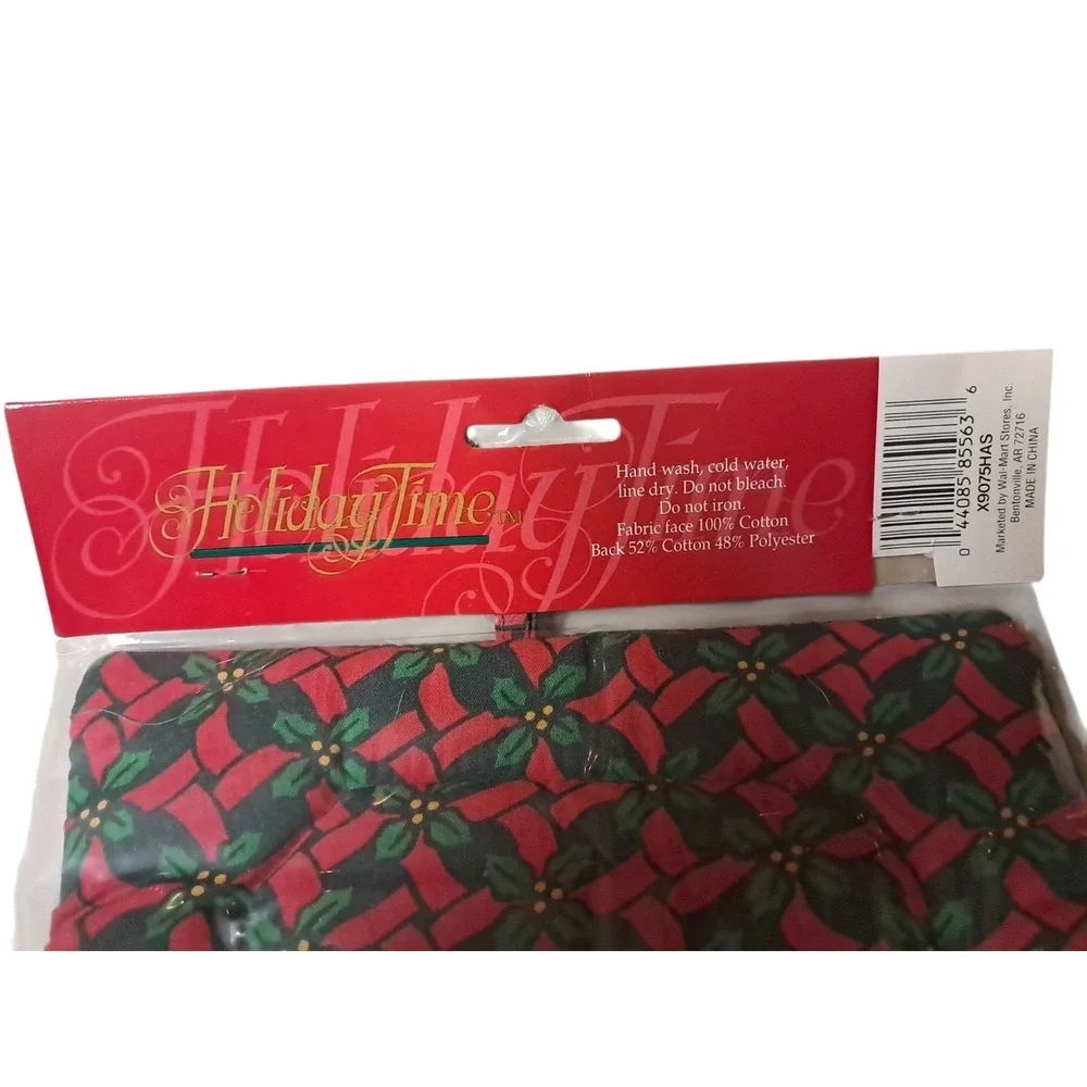 VTG Christmas Potholder Quilted Poinsettias Scented Vanilla
